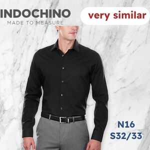 👍👍 *VGUC* INDOCHINO | N16 S32/34 | Custom made Man Black Shirt -Slim fit
